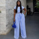 Stripe Short Sleeve Two Piece Pants Set GANY-LB2484