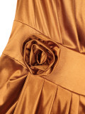 Sexy Satin Single Shoulder Split Long Dress GKEN-ADR051227