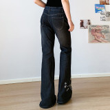 Retro Embroidery Flare Jeans GQLF-26899
