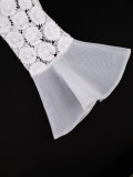 Lace See Through Tulle Midi Dress GKEN-ADR051167