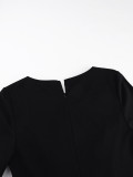 Plus Size Long Sleeve Color Block Long Dress GKEN-ADR051014