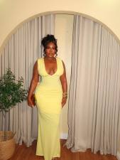 Sexy V Neck Sleeveless Pleated Maxi Dress GANY-HB35