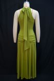 Solid Color Sleeveless Pleated Maxi Dress DGANY-LB2068