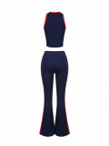 Sport Sleeveless Tank Tops Two Piece Pants Set HNIF-MC017