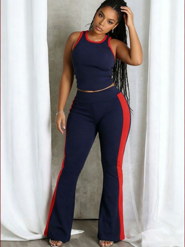 Sport Sleeveless Tank Tops Two Piece Pants Set HNIF-MC017