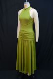Solid Color Sleeveless Pleated Maxi Dress DGANY-LB2068