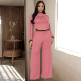 Solid Color Sleeveless Loose Two Piece Pant Set SHD-9587