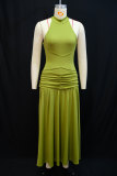 Solid Color Sleeveless Pleated Maxi Dress DGANY-LB2068