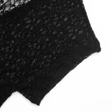V Neck Lace Short Sleeve T Shirt GSBW-J26TP051