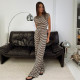 Stripe Print Cardigan Two Piece Pants Set GSBW-J26ST078