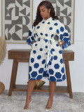 Lapel Print Half Sleeve Loose Romper GYLY-11123