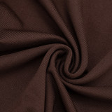 Solid Color Ruched Tops Seventh Pants Suit GDSF-J26ST024