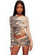 Long Sleeve Print Hooded Top Two Piece Shorts Set CH-26011