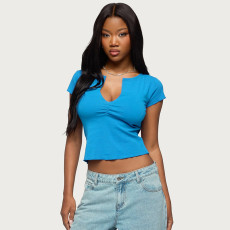 V Neck Short Sleeve T Shirt GSBW-J26TP062