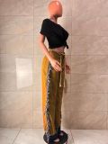 Tassel Contrast Color Jeans LA-6009