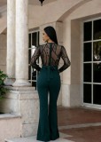 Mesh Embroidery Belt Wide Leg Jumpsuit LA-6006