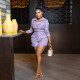 Single Breasted Shirt Shorts 2 Piece Set YNSF-8028