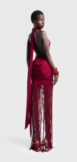 Solid Color Sleeveless Tassel Evening Dress GJMF-97729