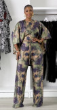 Bat T Shirt Print Two-Piece Pants Set GJMF-97830