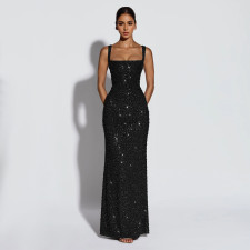 Sexy Sleeveless Sequin Maxi Dress BY-7633