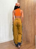 Tassel Contrast Color Jeans LA-6009