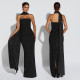 Sexy Sequin Wrap Chest Split Maxi Dress BY-7635