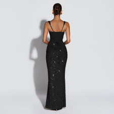 Sexy Sleeveless Sequin Maxi Dress BY-7633