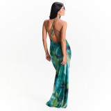 Sexy Sling Print Backless Maxi Dress GSZM-D26DS065