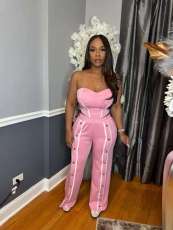 Sexy Sport  Wrap Chest Tops Pants 2-Piece Set XMCS-cs060417