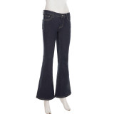 SolIid Color Fashion Flare Jeans GQLF-4444