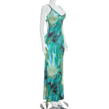 Sexy Sling Print Backless Maxi Dress GSZM-D26DS065