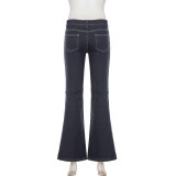 SolIid Color Fashion Flare Jeans GQLF-4444