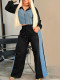 Long Sleeve Color Block Two Piece Pants Set YH-9010
