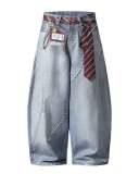 Plus Size Fashion Washed Straight Jeans GYLN-3648