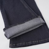 SolIid Color Fashion Flare Jeans GQLF-4444