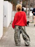 Plus Size Loose Print Wide Leg Jeans GYLN-1002