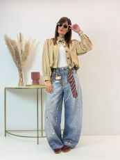 Plus Size Fashion Washed Straight Jeans GYLN-3648