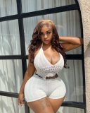 Knits Sleeveless Hollow Out Romper TK-6349