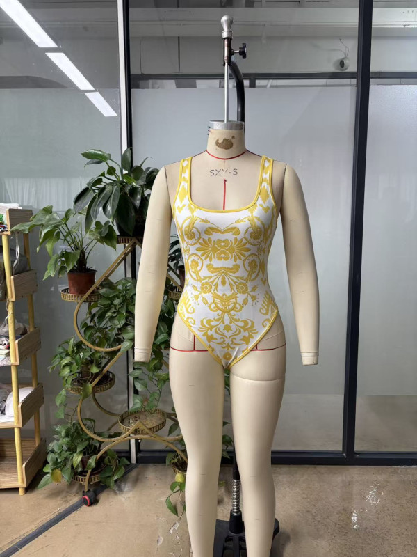 Sleeveless Print One Piece Swimsuit GHYX-8223