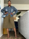 Fashion Long Sleeve Ruffles Denim Coats GYLN-3363