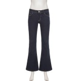 SolIid Color Fashion Flare Jeans GQLF-4444