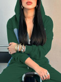 Long Sleeve Color Block Two Piece Pants Set YH-9010