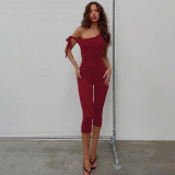 Single Shoulder Print Seventh Jumpsuit LJSF-P6121156X