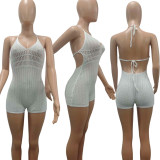 Knits Sleeveless Hollow Out Romper TK-6349