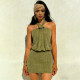 Solid Color Sleeveless Halterneck Mini Dress GZJQ-K25D91016