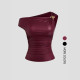 Solid Color Slash Shoulder Sleeveless Tops GSRX-SRX740
