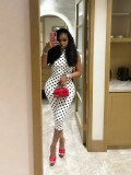 Polka Dots Print Backless Jumpsuit CM-60313
