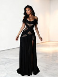 Lace Patchwork Split Maxi Dress GWSD-C1995156