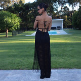 Lace Patchwork Off Shoulder Maxi Dress GZJQ-K25D91003
