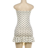 Polka Dots Print Tube Top Dress GZJQ-K6D01362A